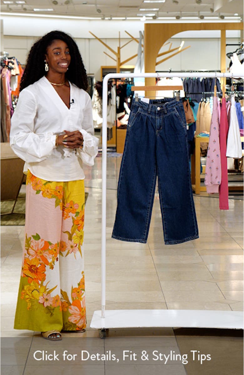 Kids' Mia Pleated High Waist Wide Leg Jeans, sales video thumbnail