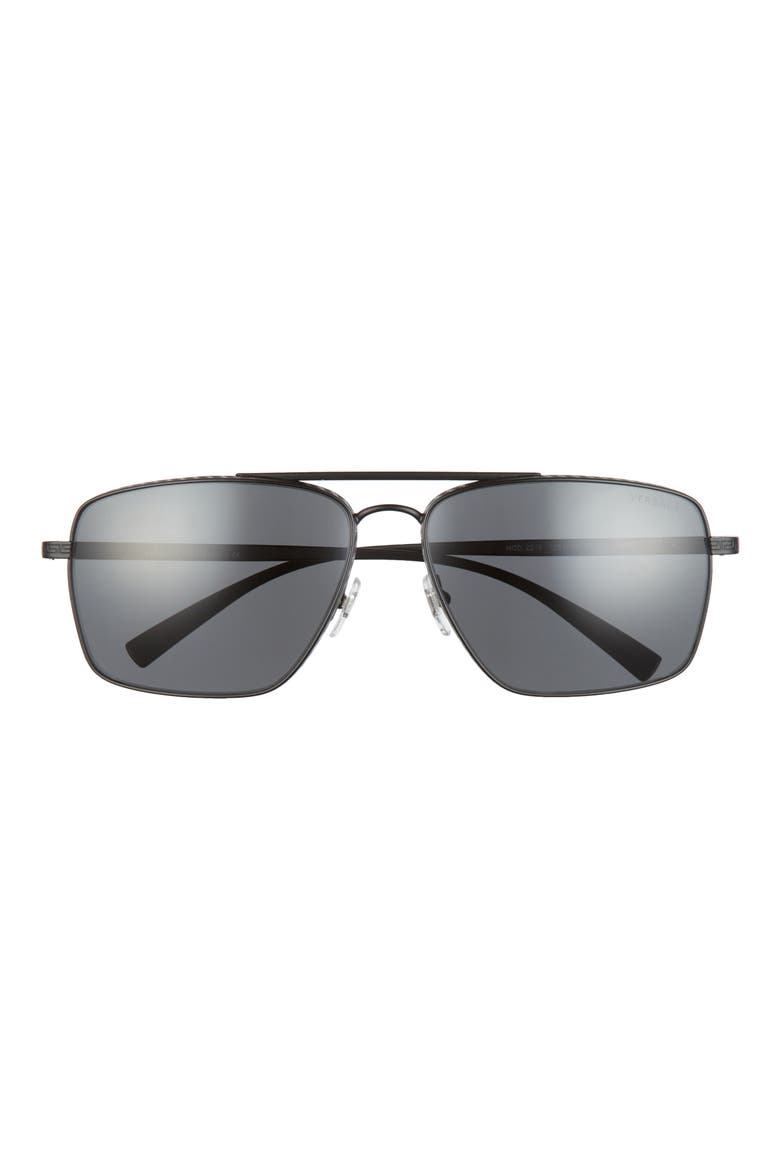 61mm Aviator Sunglasses, Main, color, MATTE BLACK/ DARK GREY