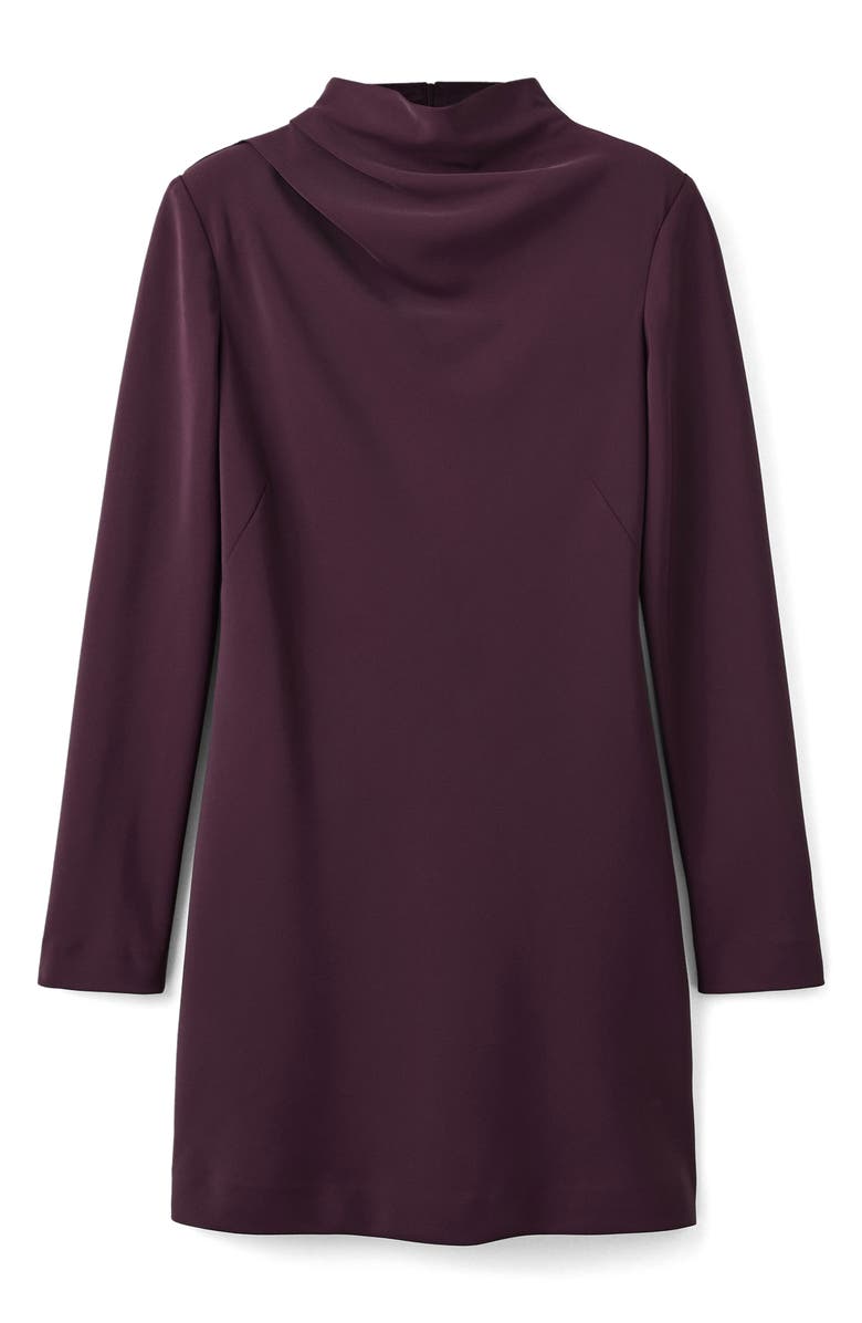 MANGO Drape Neck Long Sleeve Dress, Alternate, color, Purple