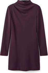 MANGO Drape Neck Long Sleeve Dress
