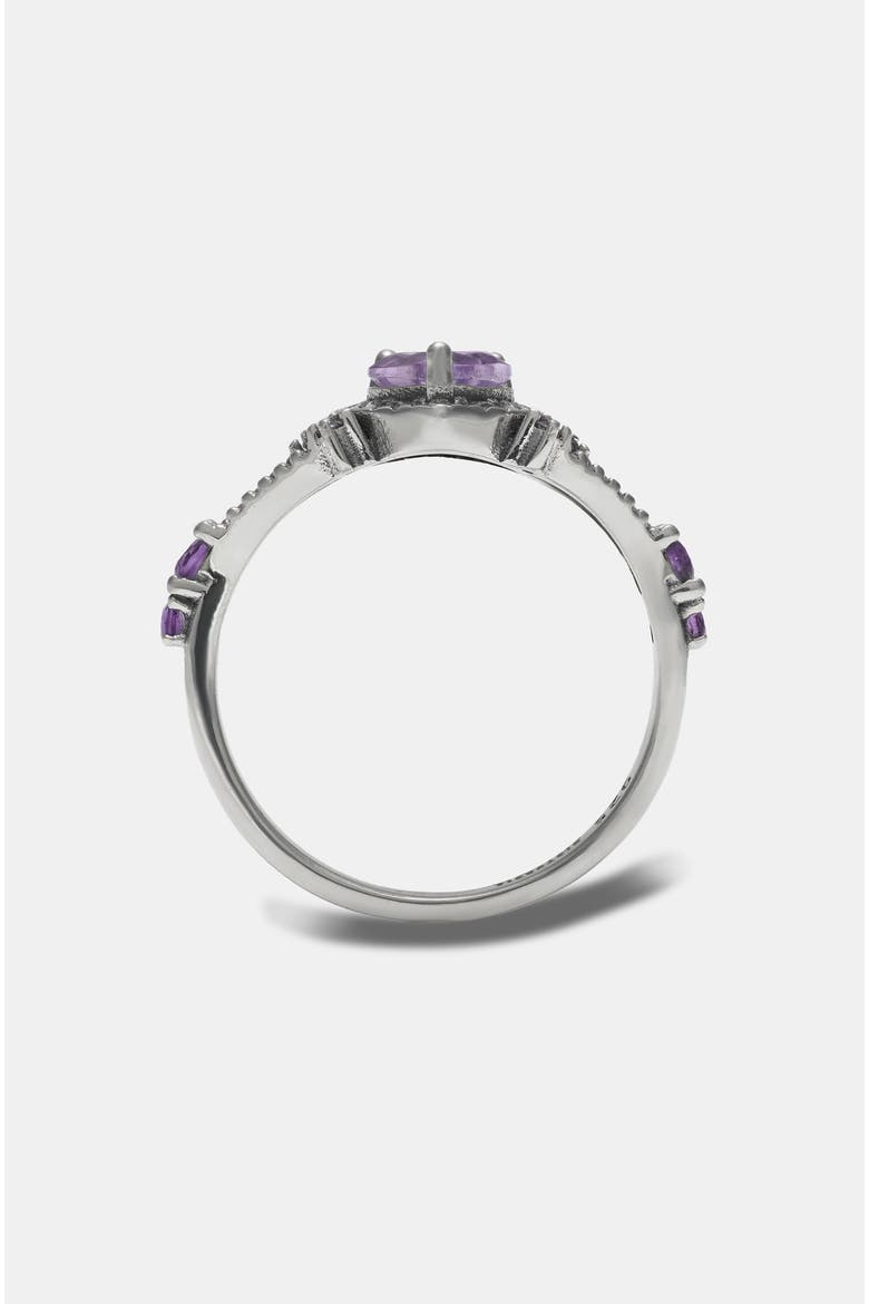 Devotion Sterling Silver Amethyst Ring, Alternate, color, Silver