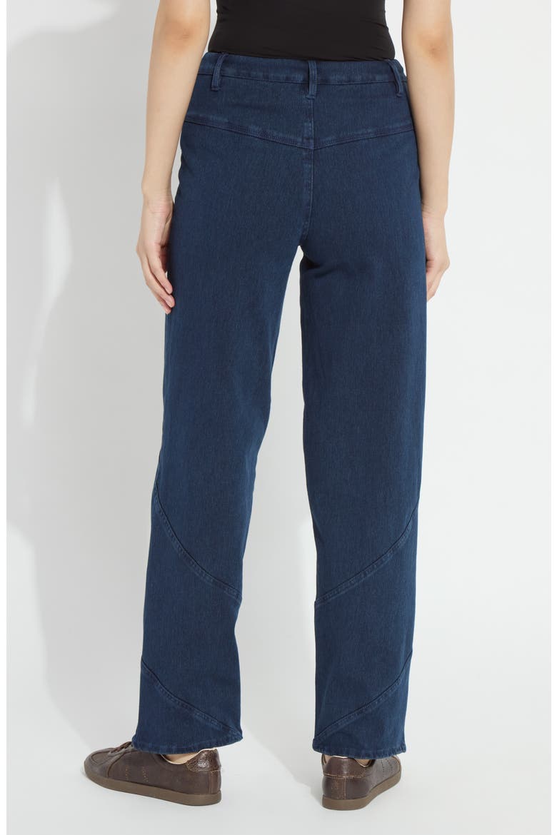 Amabel High Waist Seamed Barrel Leg Jeans, Alternate, color, INDIGO