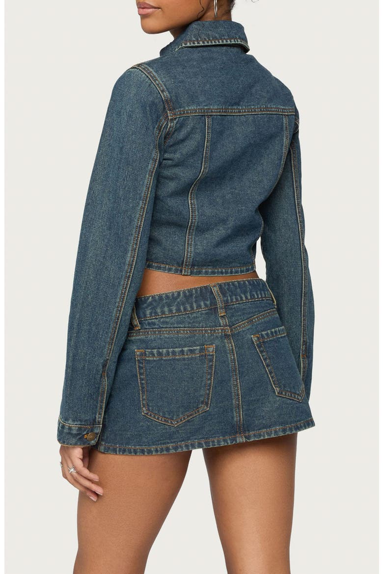 Dayla Cropped Denim Jacket, Alternate, color, TWILIGHT-BLUE