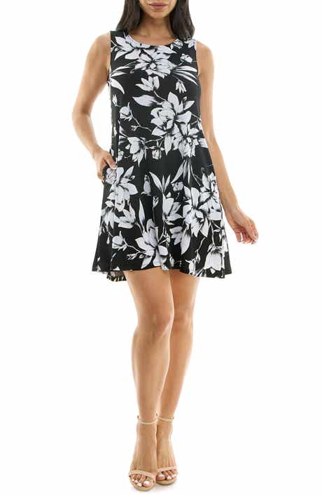 Nina Leonard Sleeveless Trapeze Dress