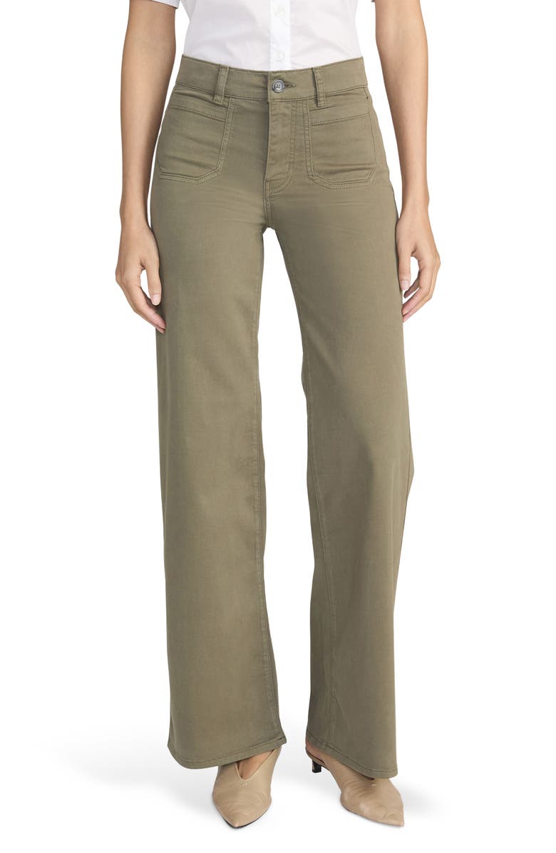FRAME Le Slim Modernist Pocket Palazzo Jeans, Main, color, Grasshopper
