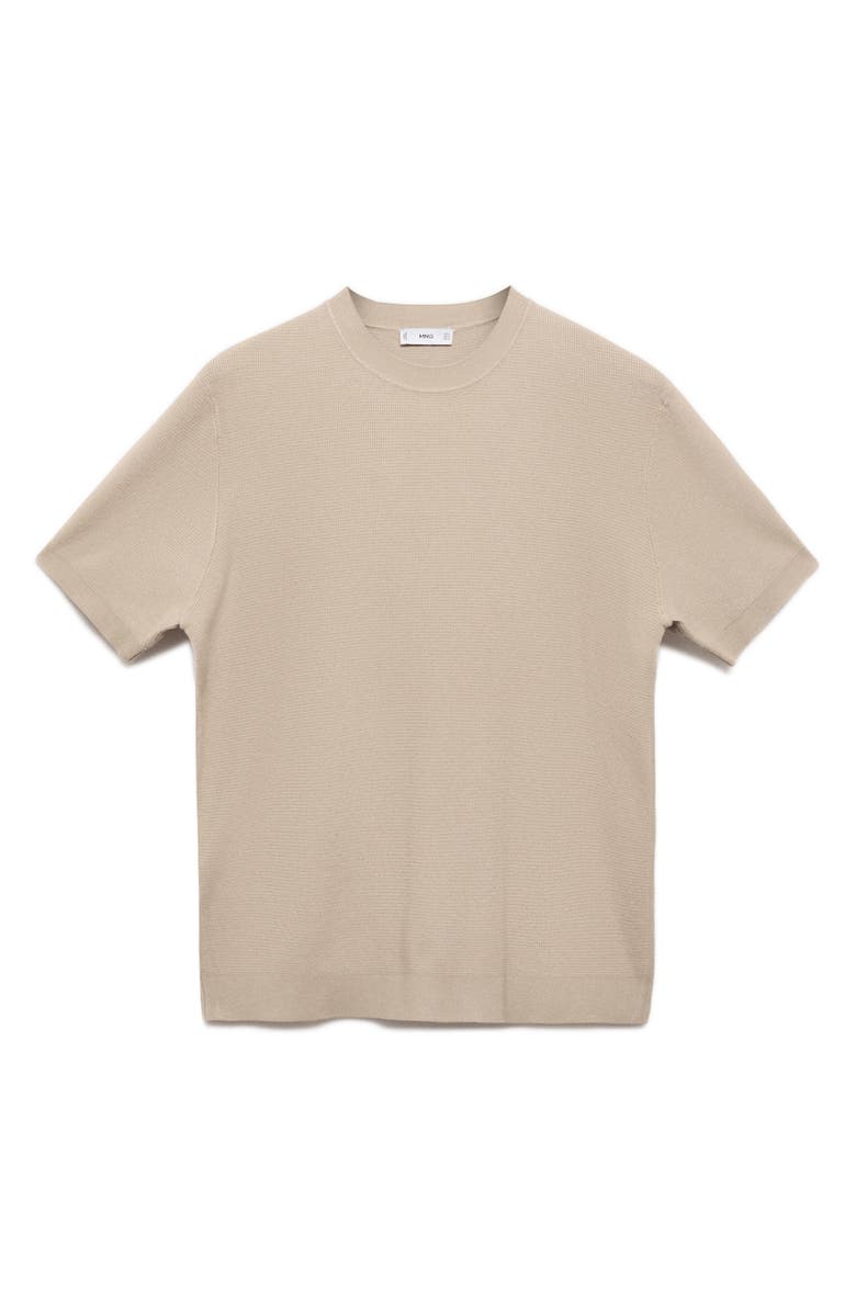 MANGO Waffle Knit Short Sleeve Sweater, Alternate, color,