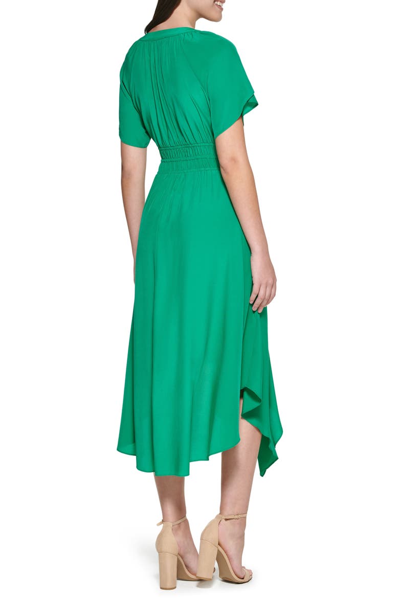 Flutter Sleeve High-Low Maxi Dress, Alternate, color, GREEN