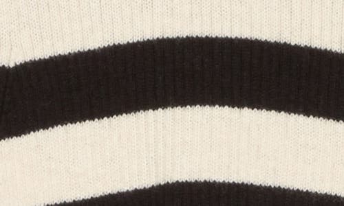 Atm Anthony Thomas Melillo Stripe Merino Wool Blend Sweater In Black