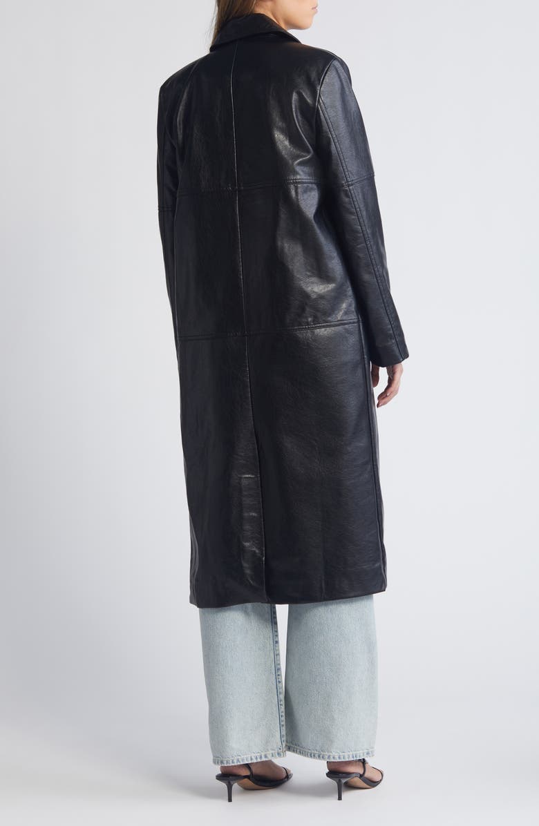 Mistress Rocks Faux Leather Trench Coat, Alternate, color, 