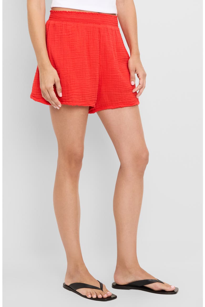 Alva Smocked Gauze Shorts, Alternate, color, SAMBA