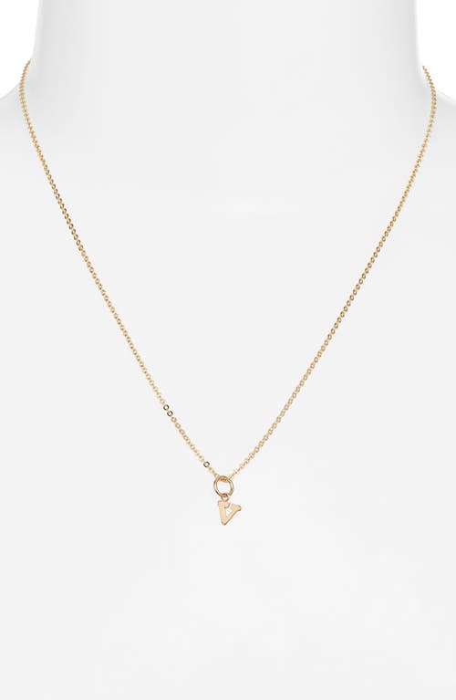 Nashelle Initial Pendant Necklace In Gold Fill - V