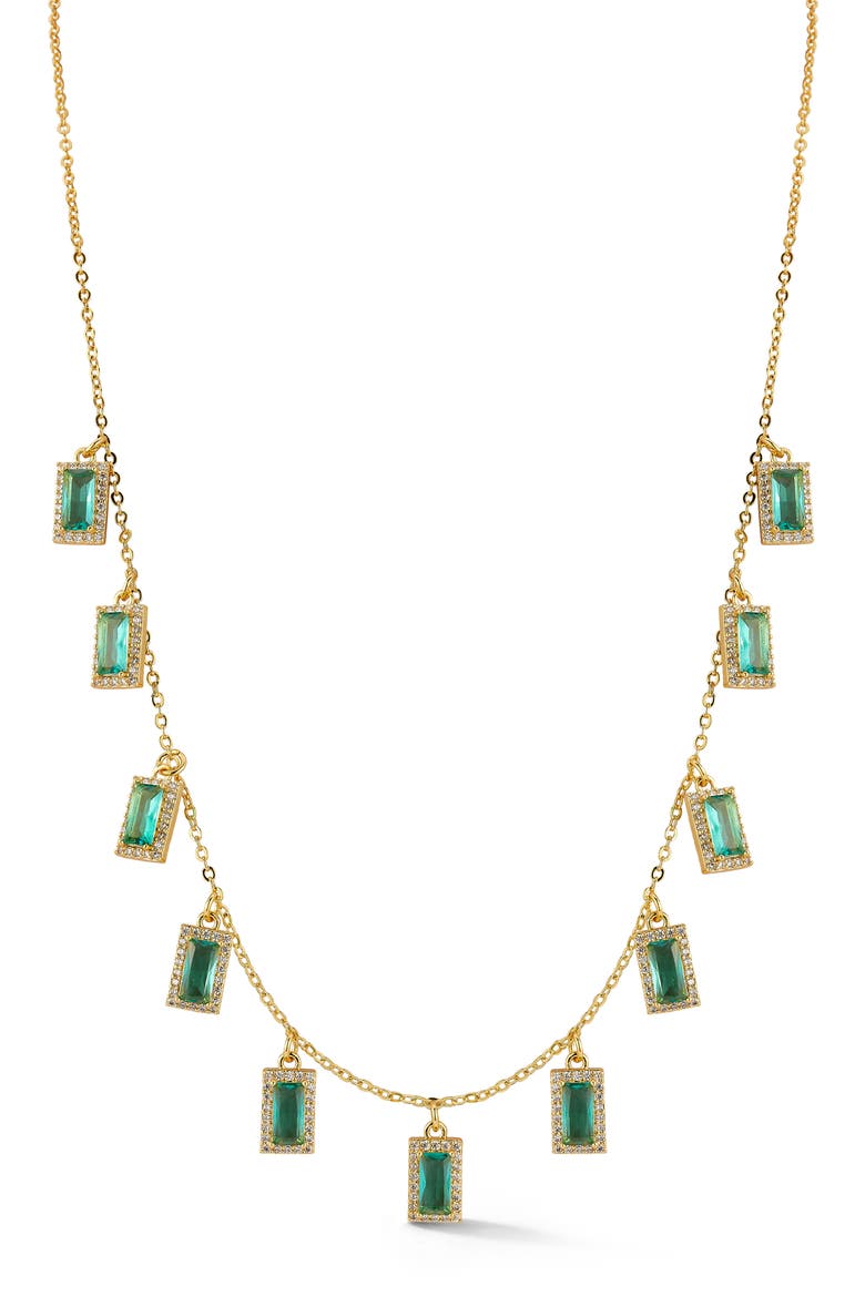 Cubic Zirconia Charm Necklace, Main, color, GOLD