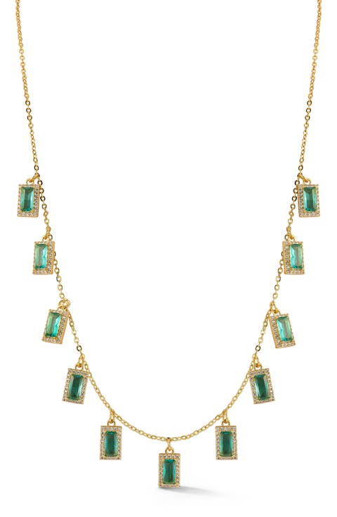 Cubic Zirconia Charm Necklace