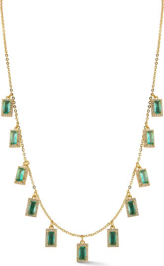 CHLOE AND MADISON Cubic Zirconia Charm Necklace | Nordstromrack