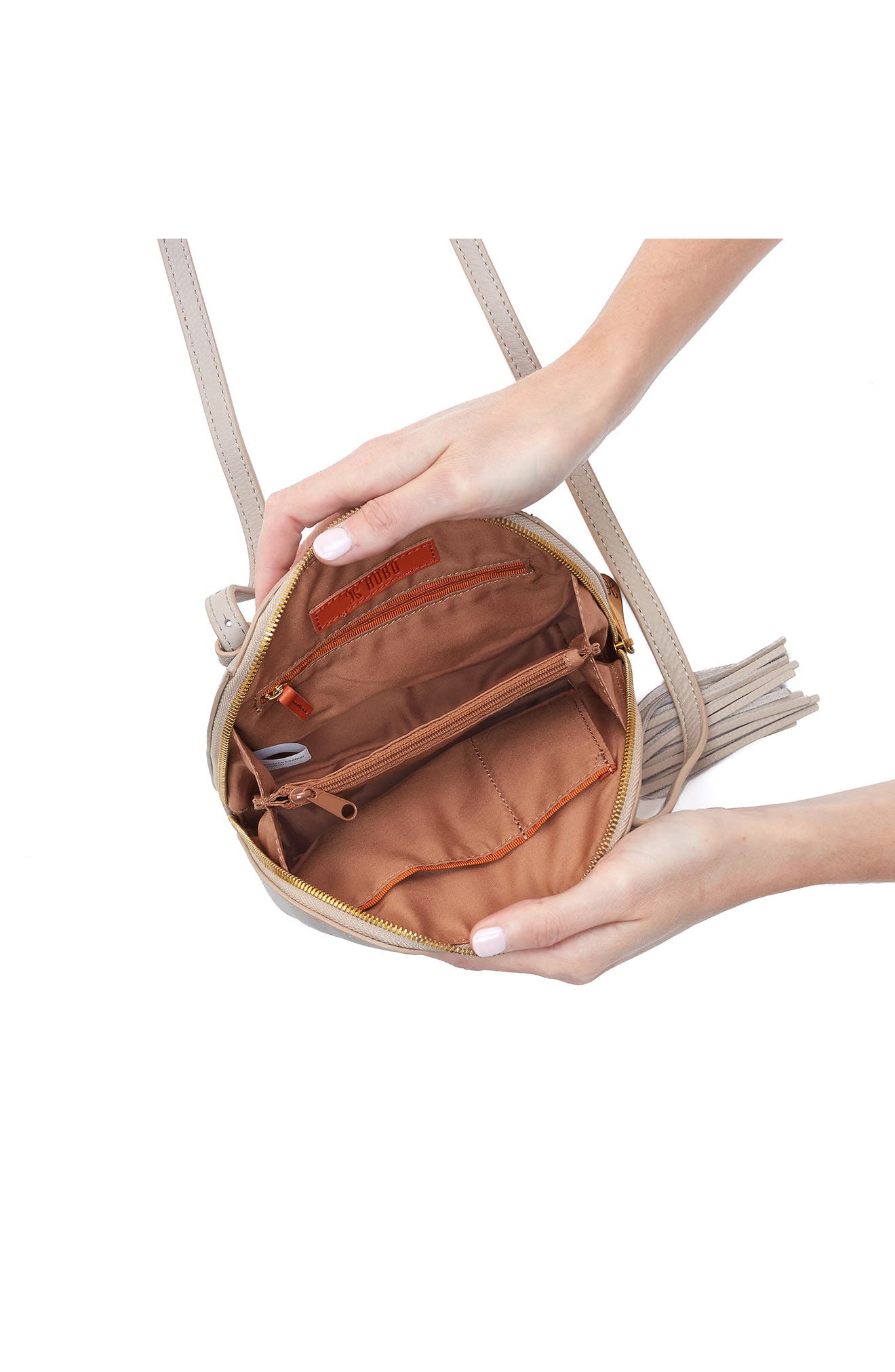 HOBO Nash Calfskin Leather Crossbody Bag, Alternate, color, Taupe