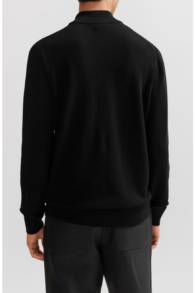Ebrando Textured Cotton Half Zip Sweater, Alternate, color, BLACK
