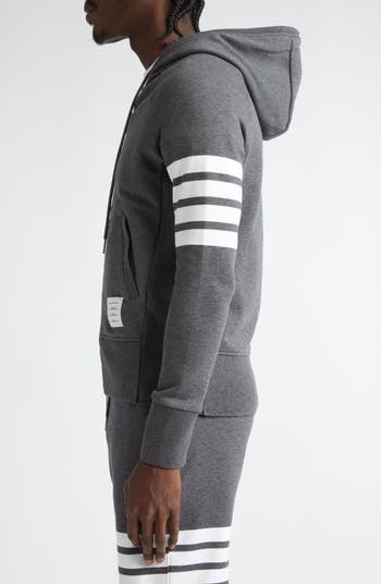 Thom Browne Classic 4-Bar Zip Cotton Hoodie | Nordstrom