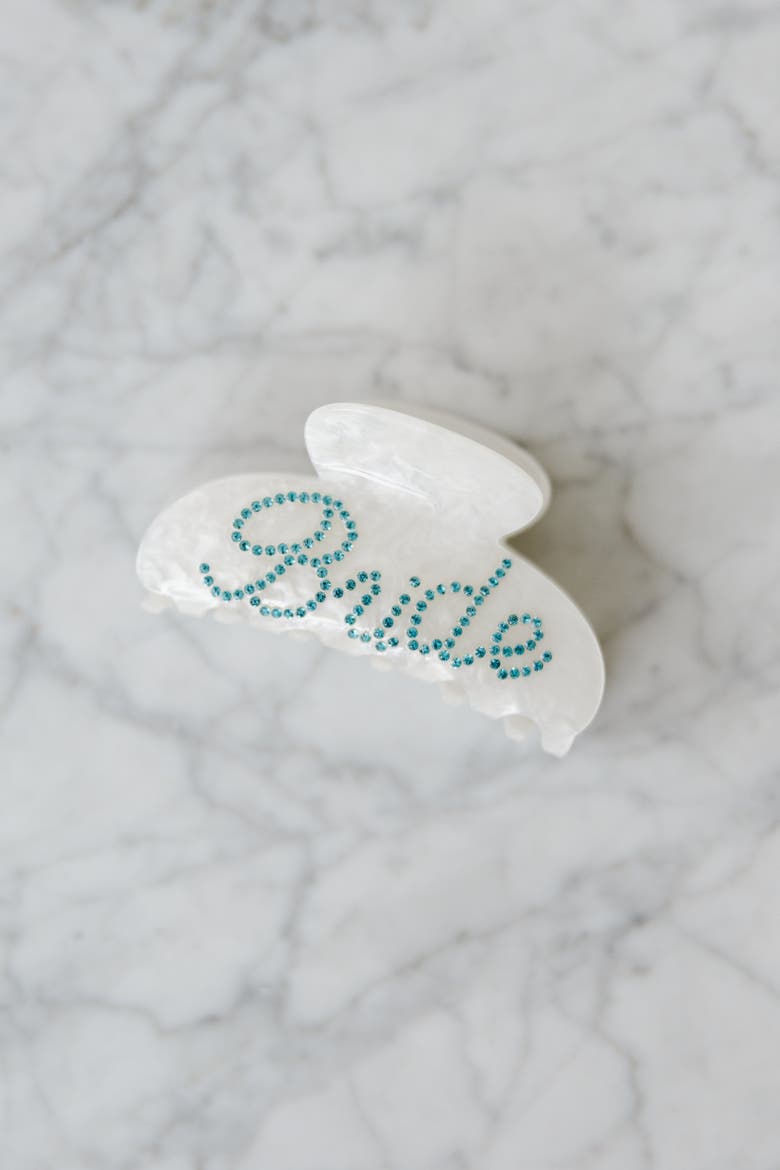 Something Blue Bride Crystal Claw Clip, Main, color, White