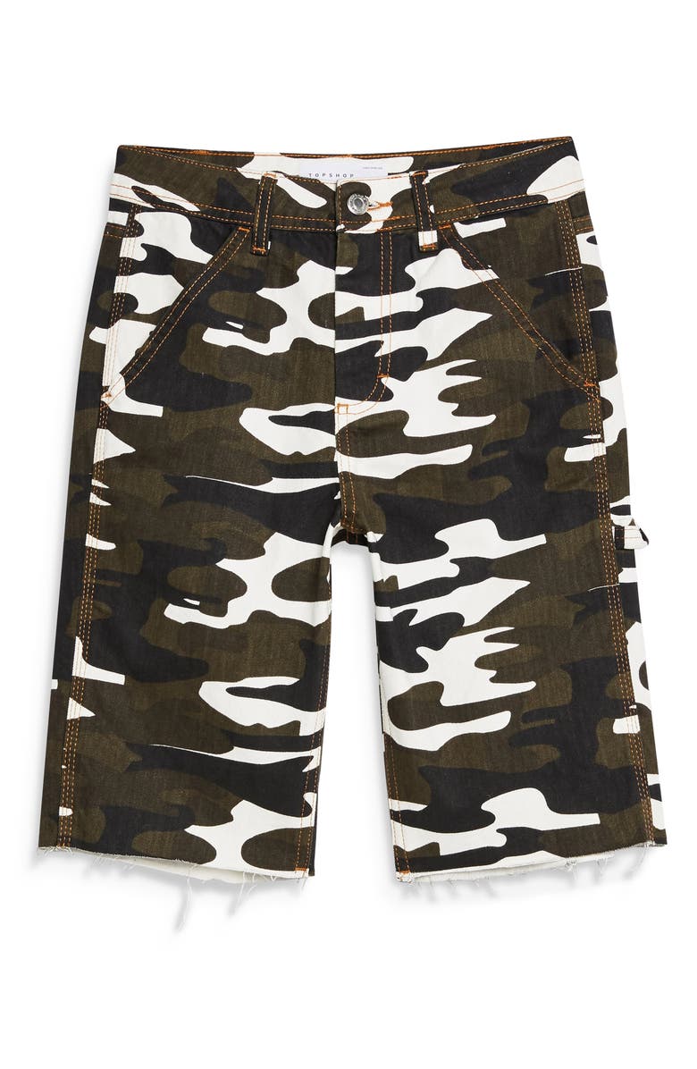 Topshop Camo Bike Shorts, Alternate, color, 