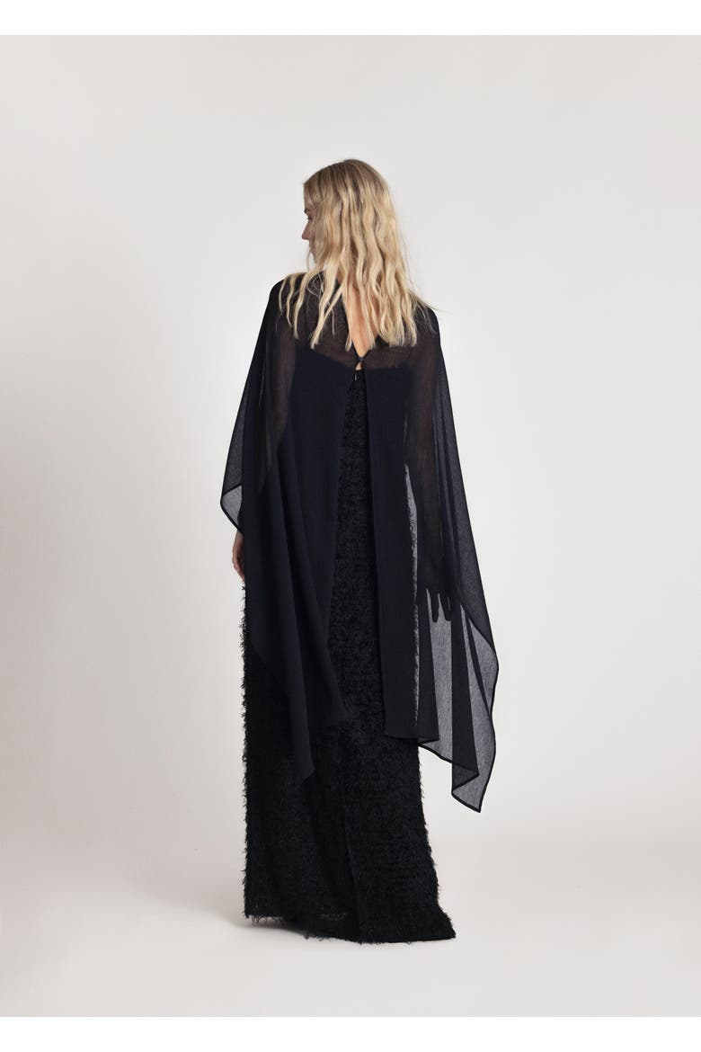High Neck Bridal Cape, Alternate, color, Black