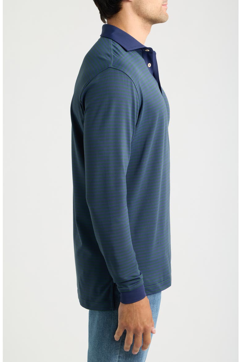 Lyons Stripe Long Sleeve Performance Jersey Polo, Alternate, color, NAVY