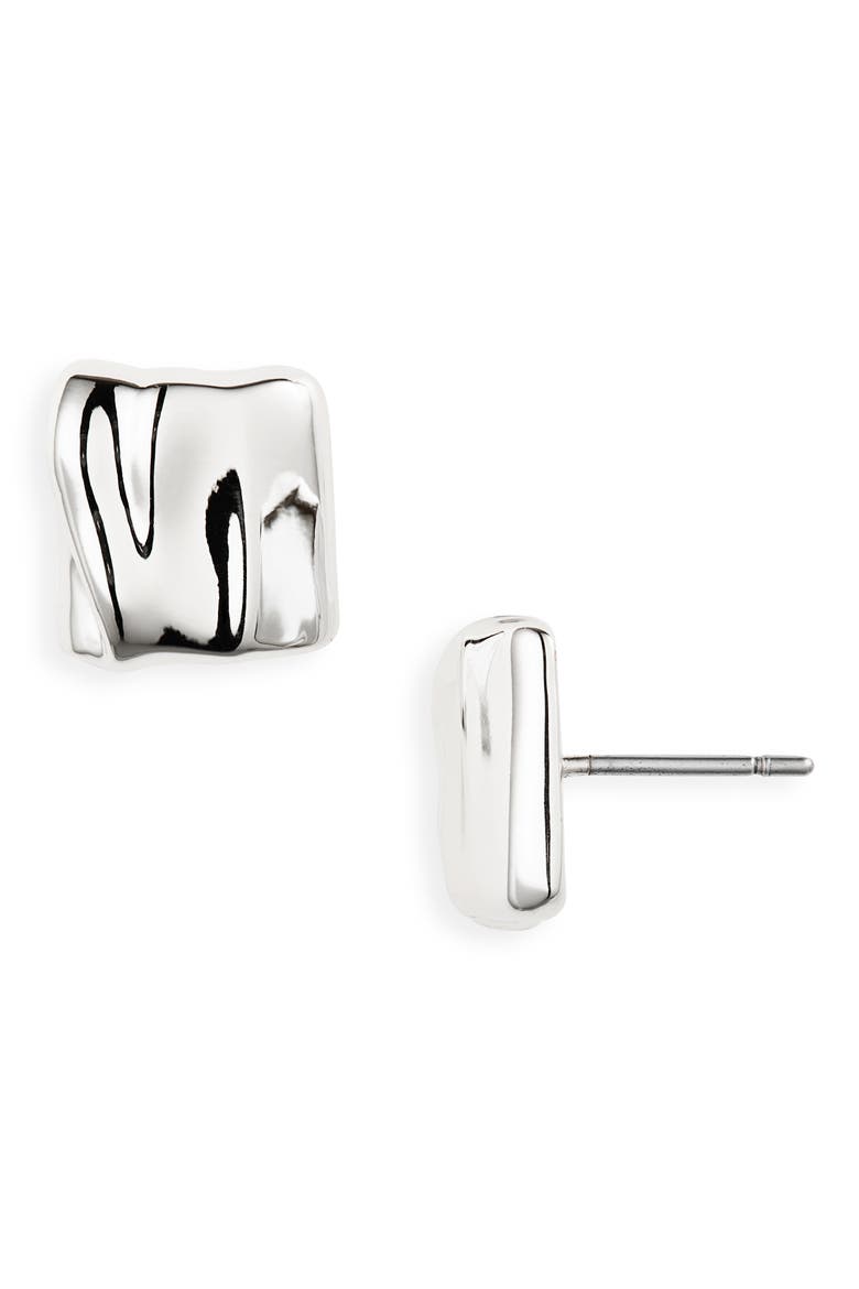 Mini Sundra Stud Earrings, Main, color, HIGH POLISH SILVER