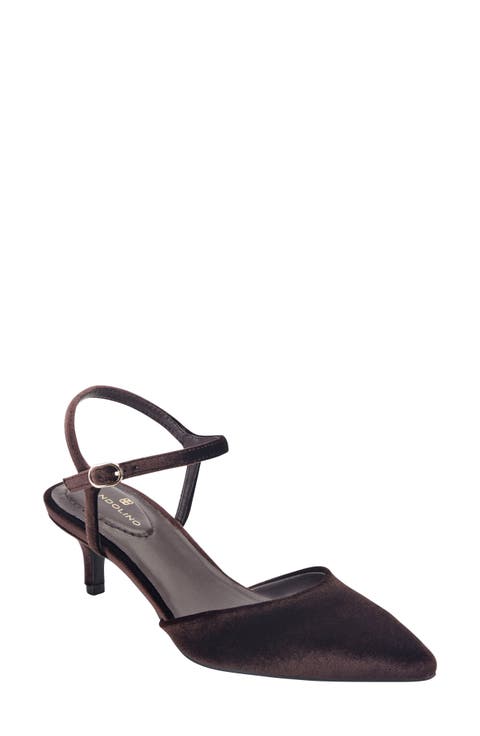 Rose Ankle Strap Pointed Toe Kitten Heel Sandal
