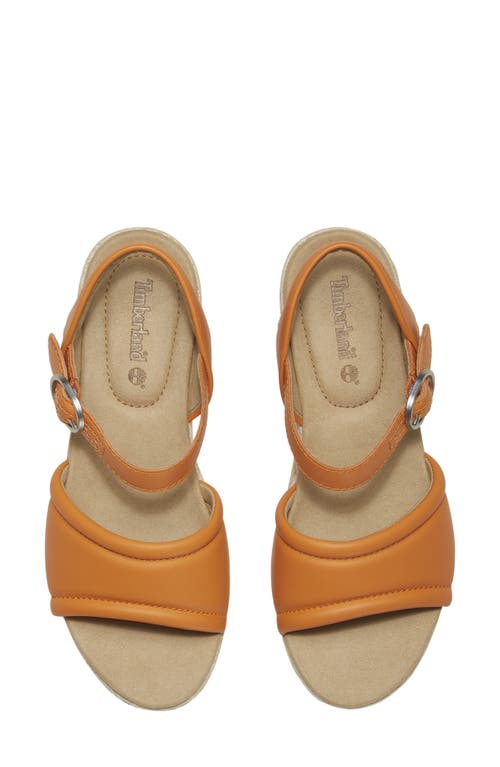 Timberland Santorini Sun Espadrille Sandal In Medium Orange Full Grain