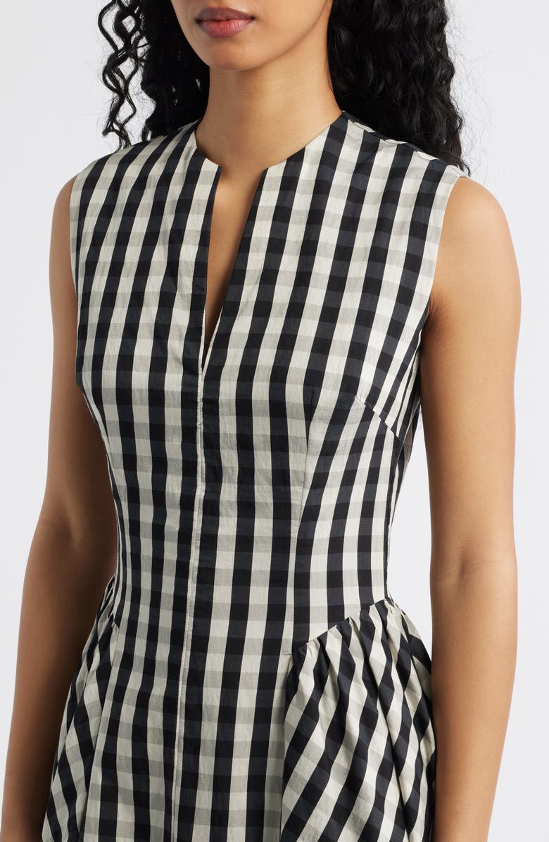 Lucy Paris Vivian Gingham Midi Dress, Alternate, color, Black