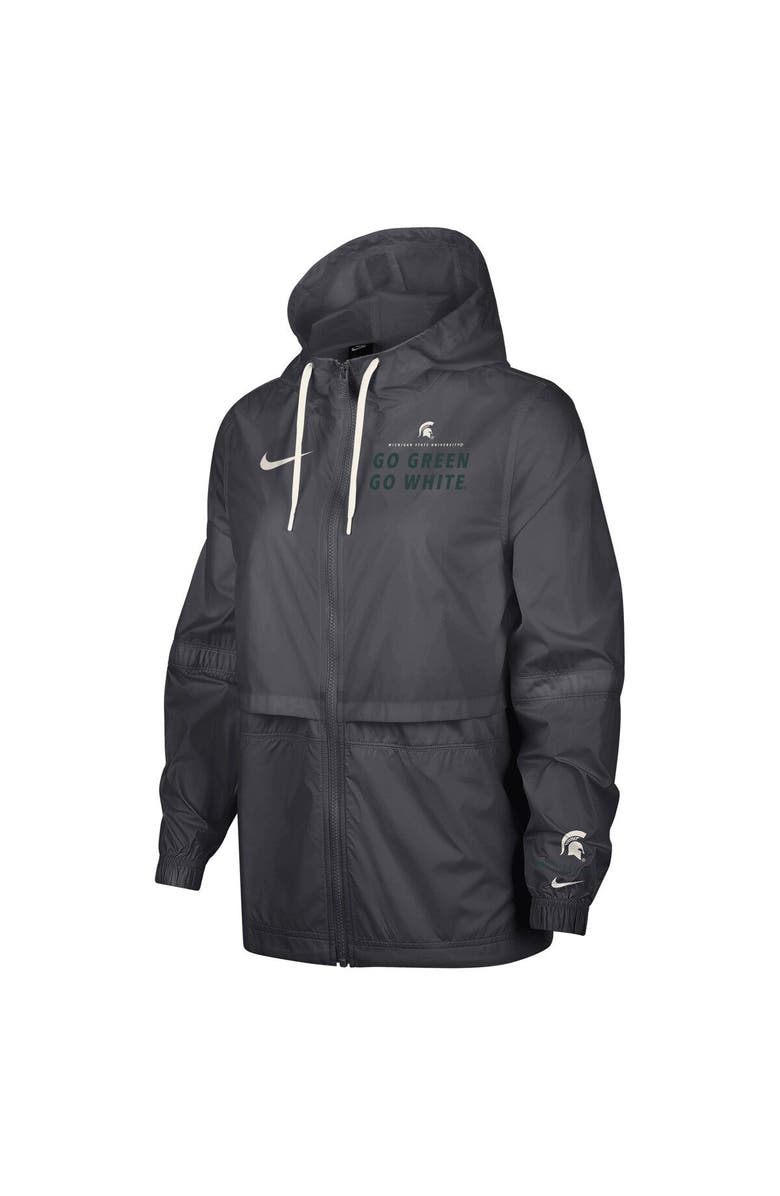 Nike Women's Nike Anthracite Michigan State Spartans 2-Hit Windrunner Performance Full-Zip Jacket, Alternate, color, 