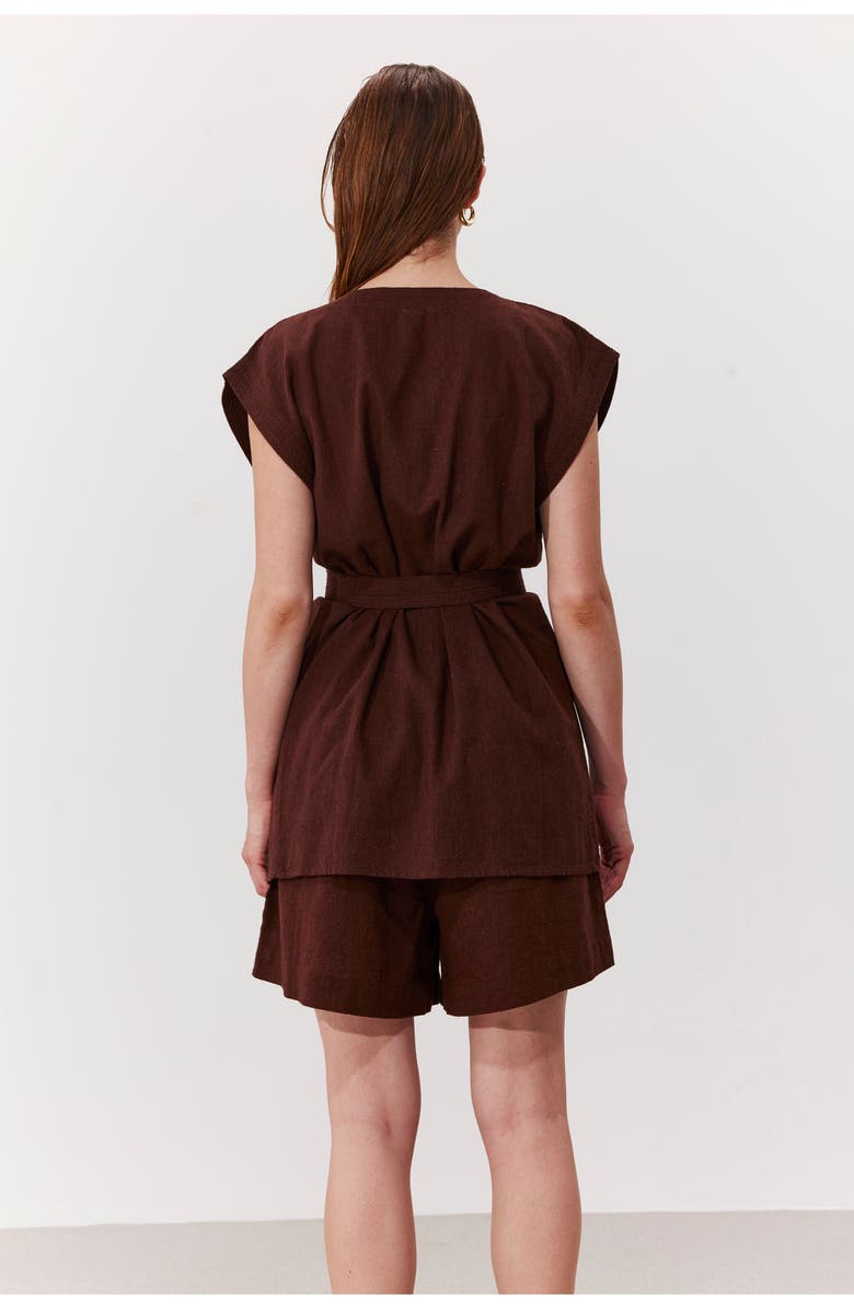 Gottex Beach Life Terra Sleeveless Vest Cover-Up, Alternate, color, Brown