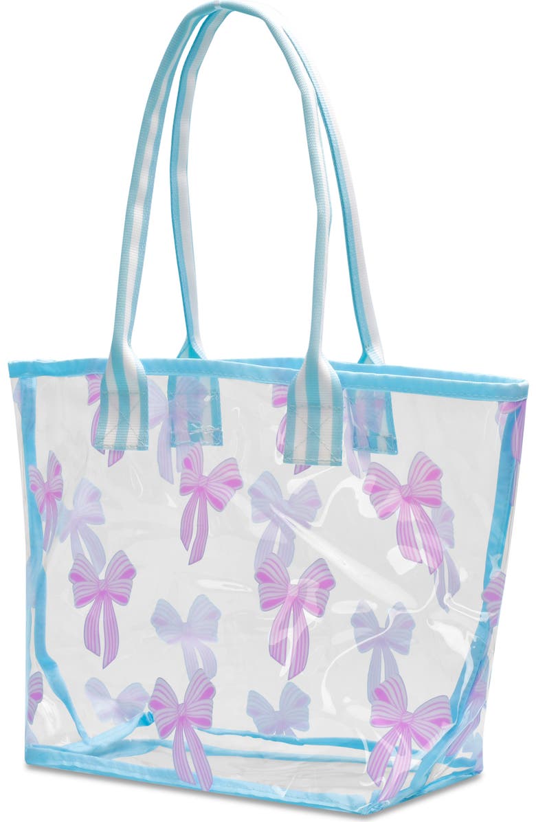 Iscream Spring Bows Clear Tote Bag, Alternate, color, Blue/ Purple Multi