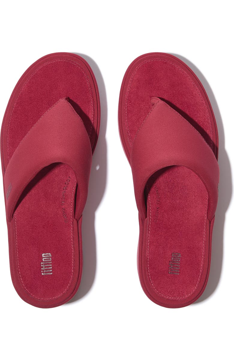 FitFlop Platfforms Wedge Toe Post, Alternate, color, Burnt Berry