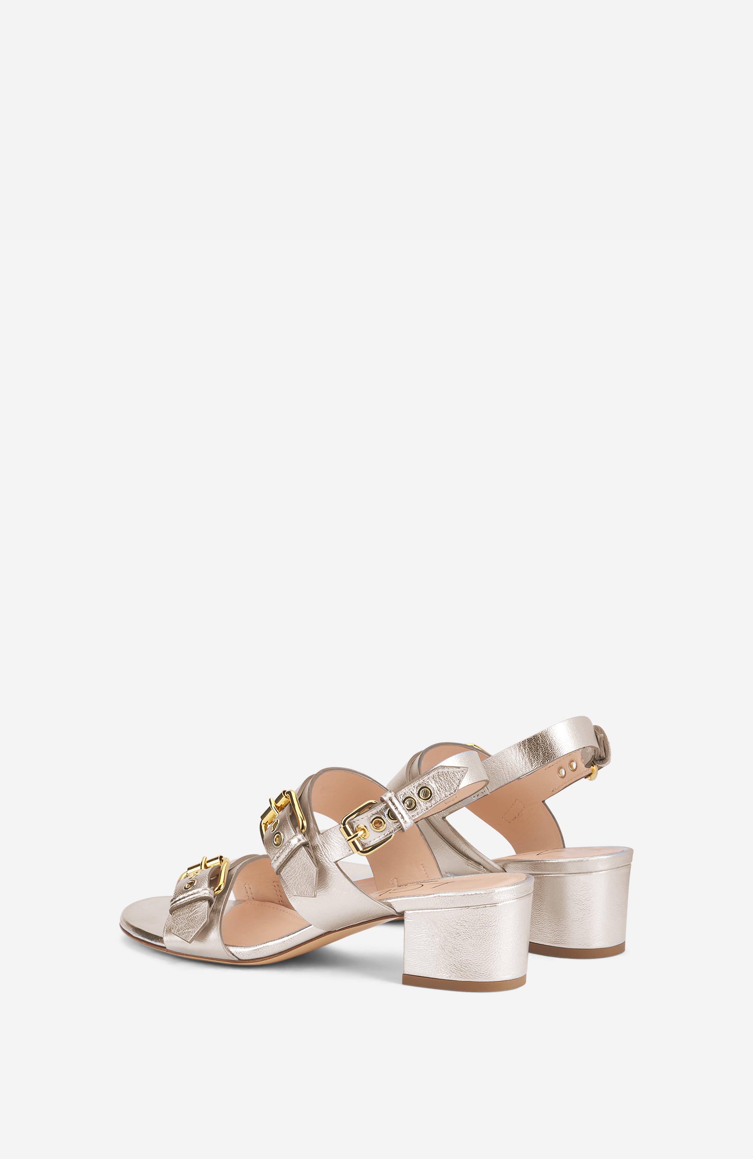 AGL Lala Straps Sandal with Buckles, Alternate, color, Metallic Silver