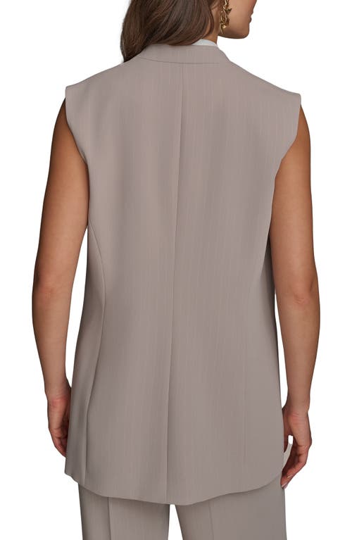 Donna Karan Women's Pinstripe Vest, Regular & Petite Sizes In Cobblestone/cream