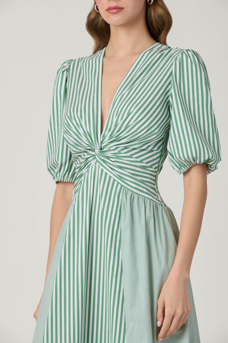 Margaret Pinstripe Dress, Alternate, color, Pistachio
