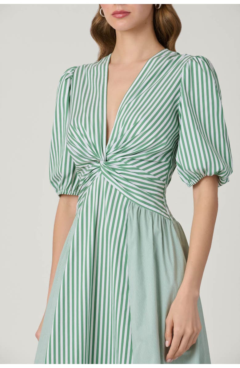 Shoshanna Margaret Pinstripe Dress, Alternate, color, Pistachio
