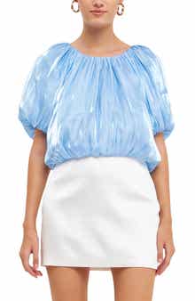Sheen Effect Blouson Top