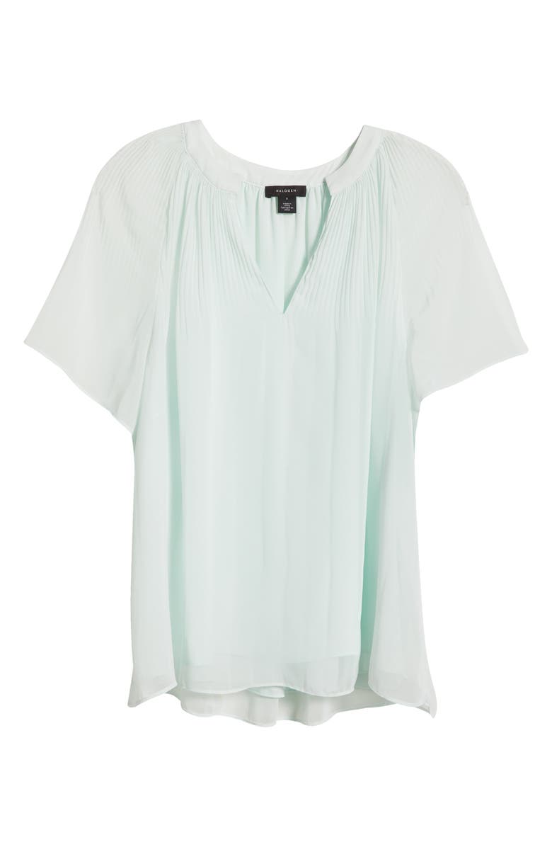 Halogen<sup>®</sup> Release Pleat Blouse, Alternate, color, Fresh Mint