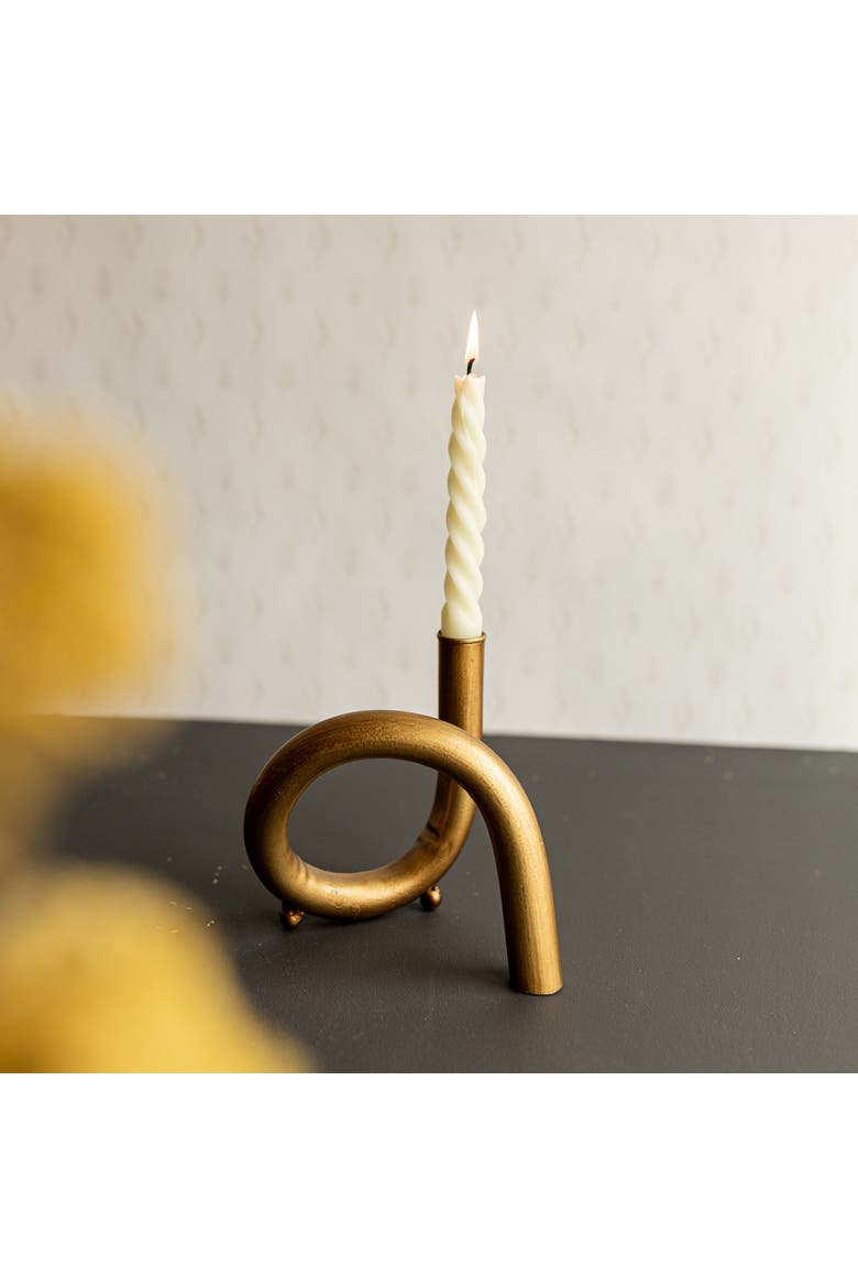 Faye Twisted Small Candle Holder, Alternate, color, Gold