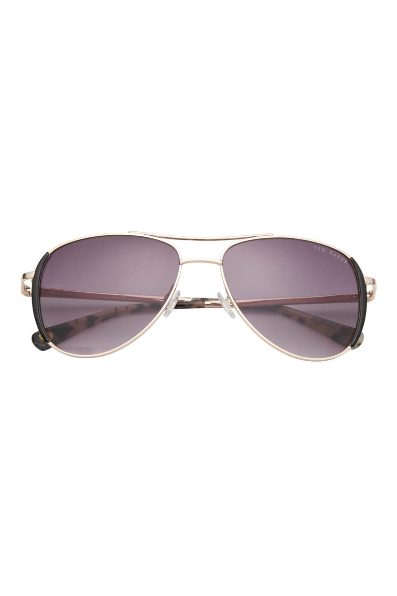 58mm Full Rim Aviator Sunglasses, Main, color, GOLD