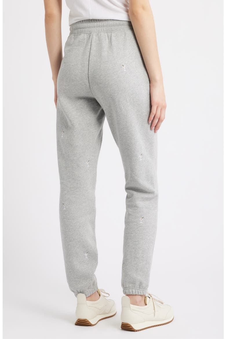 Kingston Martini Embroidered Cotton Joggers, Alternate, color, HEATHER GREY MARTINI