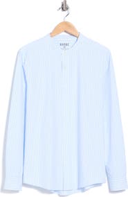 Rhone State of Mind Striped Performance Band Collar Shirt