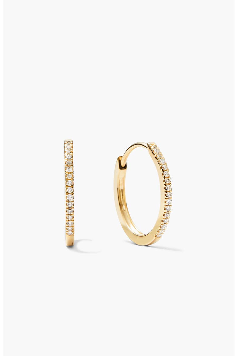 Pavé Diamond Hoops, Alternate, color, Yellow Gold