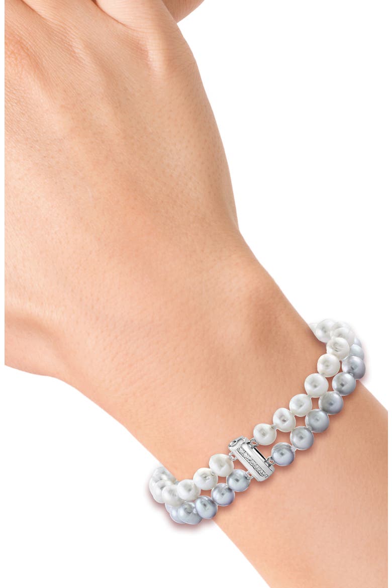 Sterling Silver 6.3–7.3mm Freshwater Pearl Bracelet, Alternate, color, SILVER