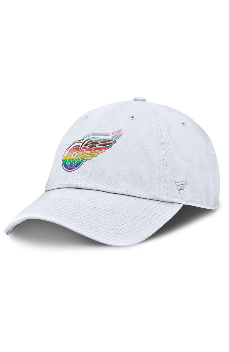 FANATICS Men's Fanatics White Detroit Red Wings PRIDE Adjustable Hat, Main, color, White