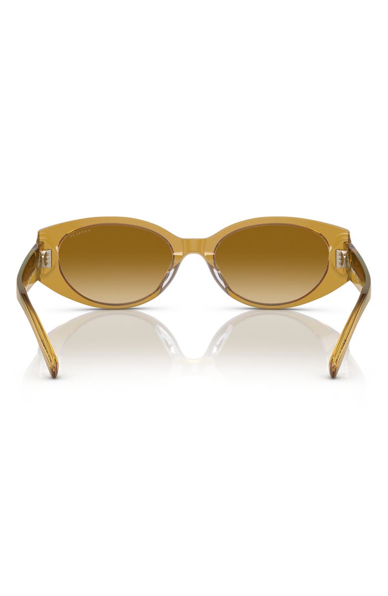 COACH 57mm Oval Sunglasses, Alternate, color, Transparent Sand