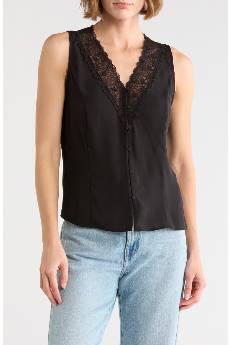 Tailored V-Neck Vest, Main, color, BLACK