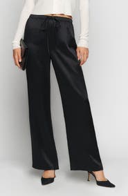 Reformation Olina Wide Leg Silk Pants