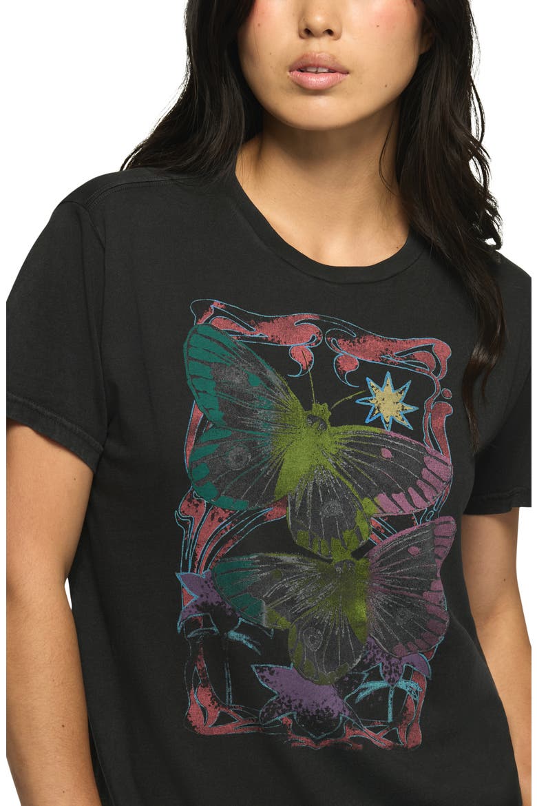 Butterfly Frame Graphic T-shirt, Alternate, color, JET BLACK